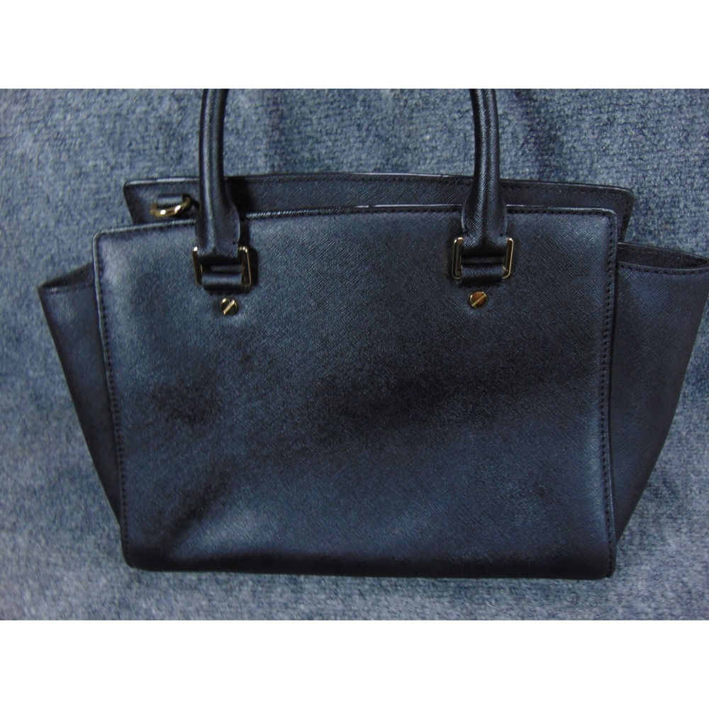 Michael Kors Selma Satchel Black Saffiano Leather Handbag AV-1309 Flaws - Picture 3 of 16